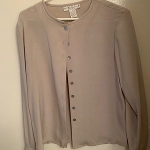 Cute button down beige silk jacket